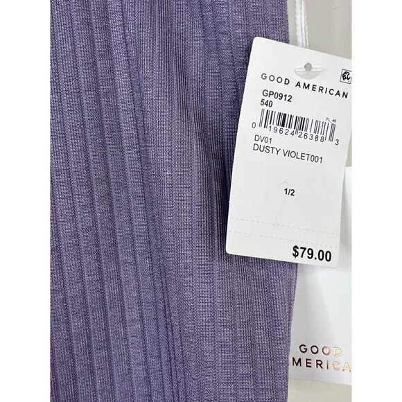 Good American Ribbed Leggings NWT Size 1/2 Dusty Violet Compression Yoga Pants - Picture 7 of 13